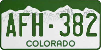 CO license plate AFH382