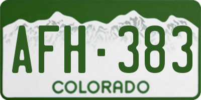 CO license plate AFH383