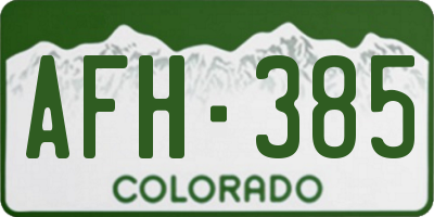CO license plate AFH385
