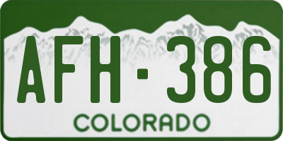 CO license plate AFH386