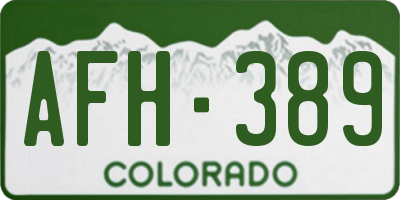 CO license plate AFH389