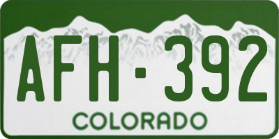 CO license plate AFH392