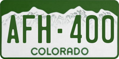CO license plate AFH400