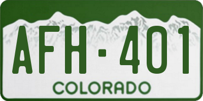 CO license plate AFH401