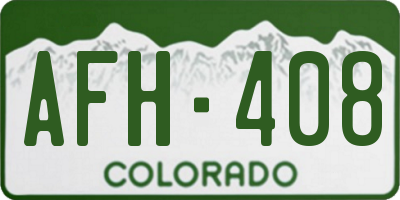 CO license plate AFH408