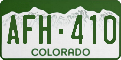 CO license plate AFH410
