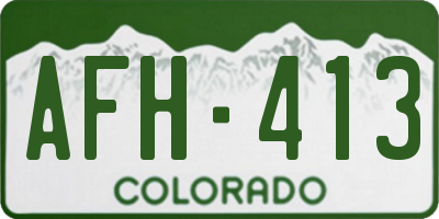 CO license plate AFH413