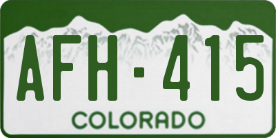 CO license plate AFH415