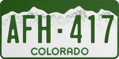 CO license plate AFH417