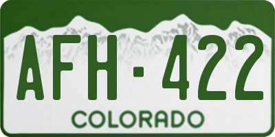 CO license plate AFH422