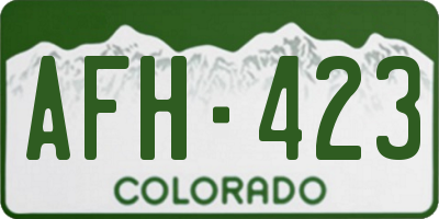 CO license plate AFH423