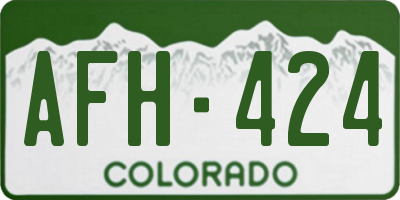 CO license plate AFH424