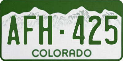 CO license plate AFH425