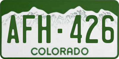 CO license plate AFH426