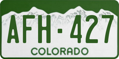 CO license plate AFH427