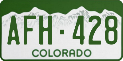 CO license plate AFH428