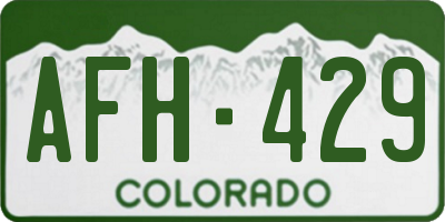 CO license plate AFH429