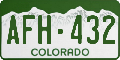 CO license plate AFH432