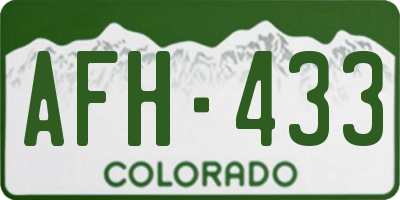 CO license plate AFH433