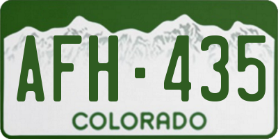 CO license plate AFH435