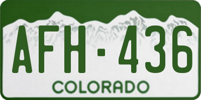 CO license plate AFH436