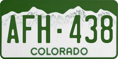 CO license plate AFH438