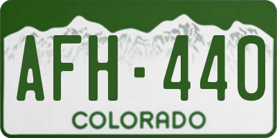 CO license plate AFH440