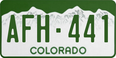CO license plate AFH441