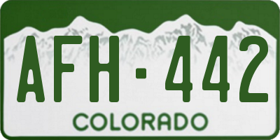 CO license plate AFH442