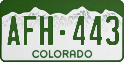 CO license plate AFH443