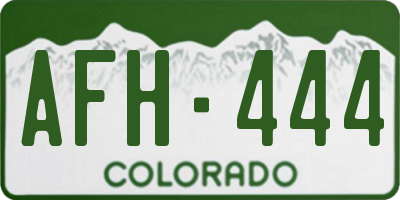 CO license plate AFH444