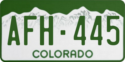CO license plate AFH445