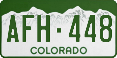CO license plate AFH448