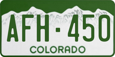 CO license plate AFH450
