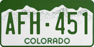 CO license plate AFH451