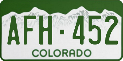 CO license plate AFH452