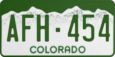 CO license plate AFH454