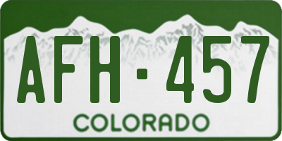 CO license plate AFH457