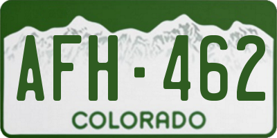 CO license plate AFH462