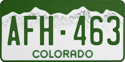 CO license plate AFH463