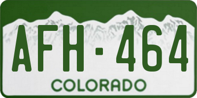 CO license plate AFH464