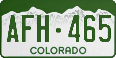 CO license plate AFH465