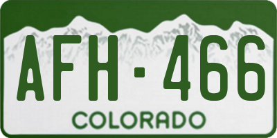 CO license plate AFH466