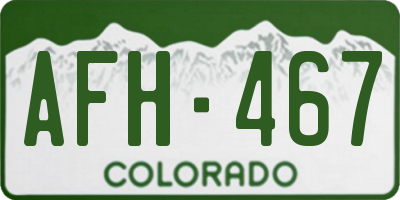 CO license plate AFH467