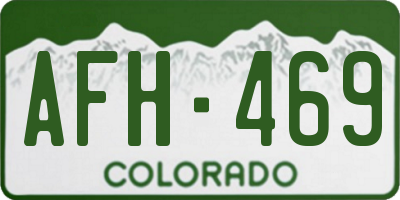 CO license plate AFH469