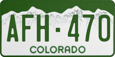CO license plate AFH470