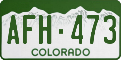 CO license plate AFH473