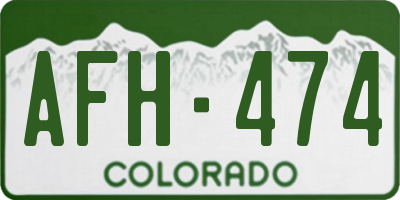 CO license plate AFH474