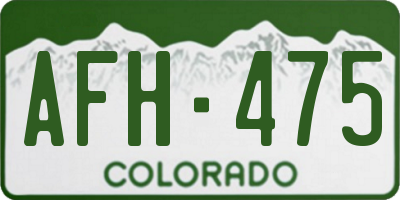 CO license plate AFH475