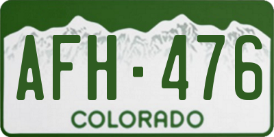 CO license plate AFH476